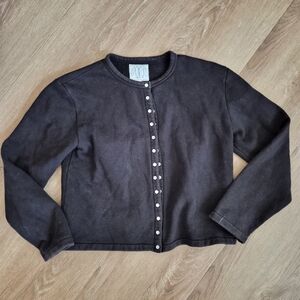Agnes B Black Snap-Front Jacket 1